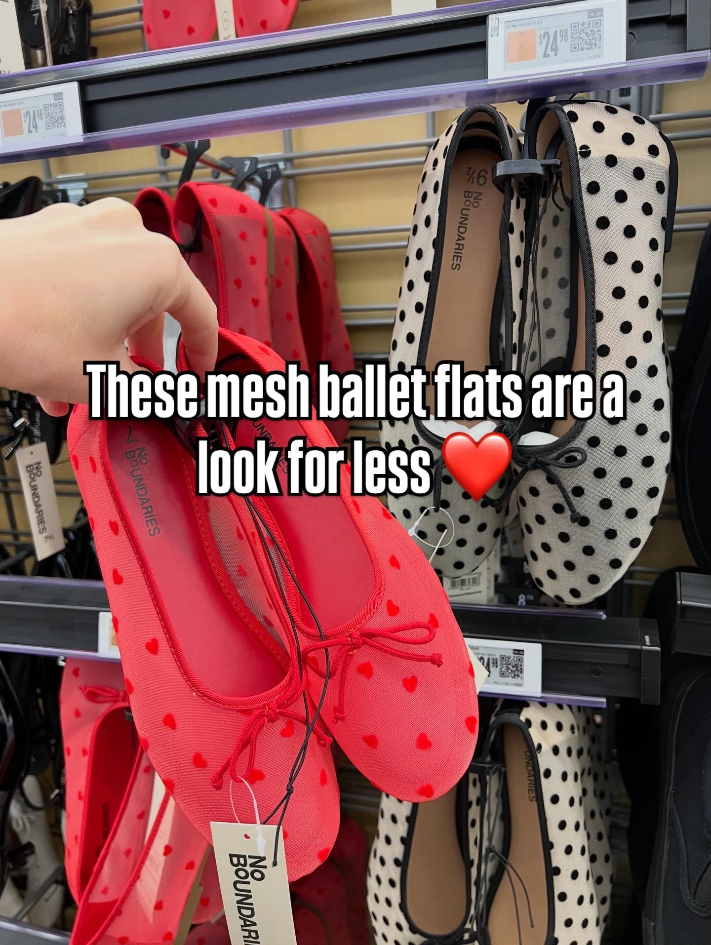 Walmart ballet flats, mesh with hearts and polka dots! #walmartfashion 

#LTKOver40