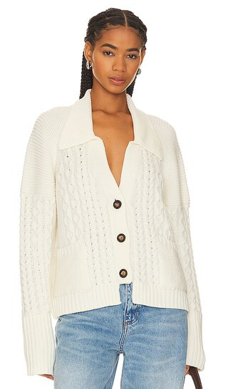 Zemyna Cable Cardigan in Sea Salt | Revolve Clothing (Global)