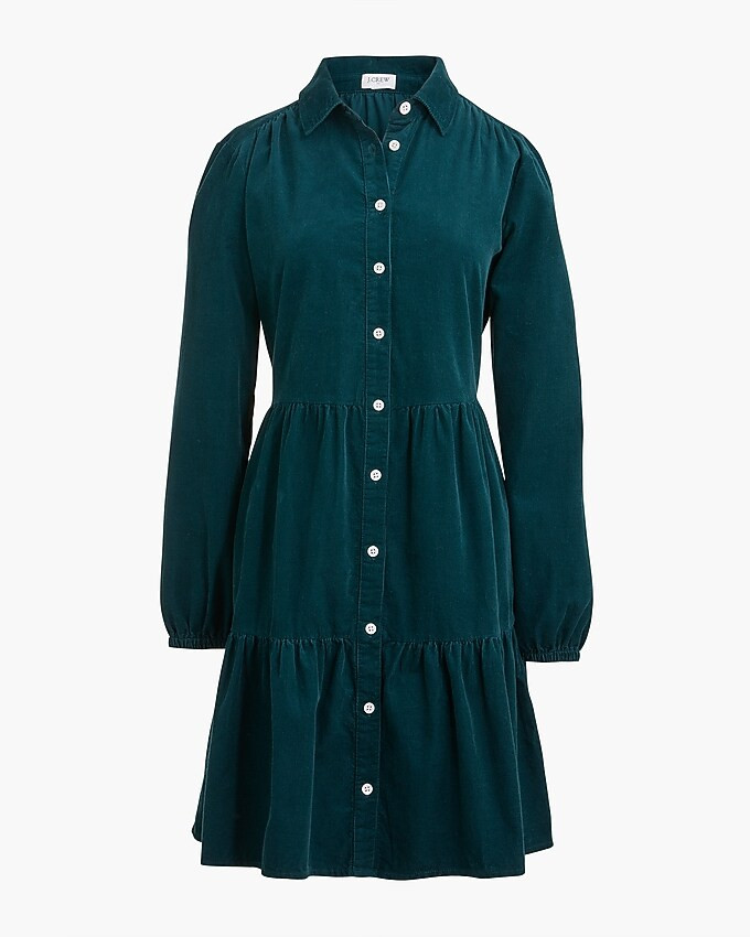 Corduroy collared mini shirtdress | J.Crew Factory