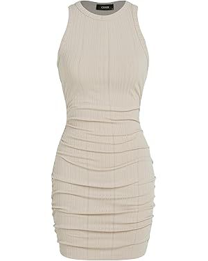 CIDER Ruched Knit Sleeveless Mini Dress | Amazon (US)