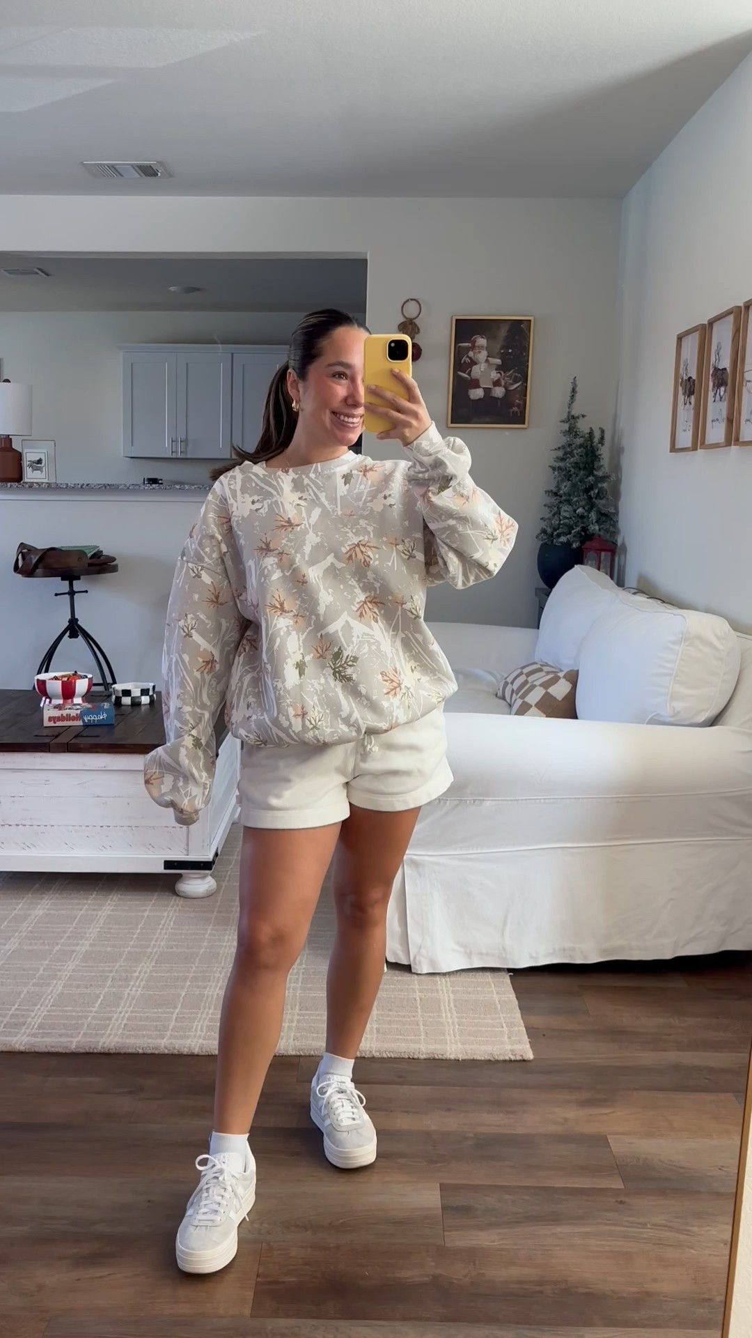Cozy fleece shorts & camo print sweater 🍂

#LTKHoliday #LTKGiftGuide #LTKSeasonal