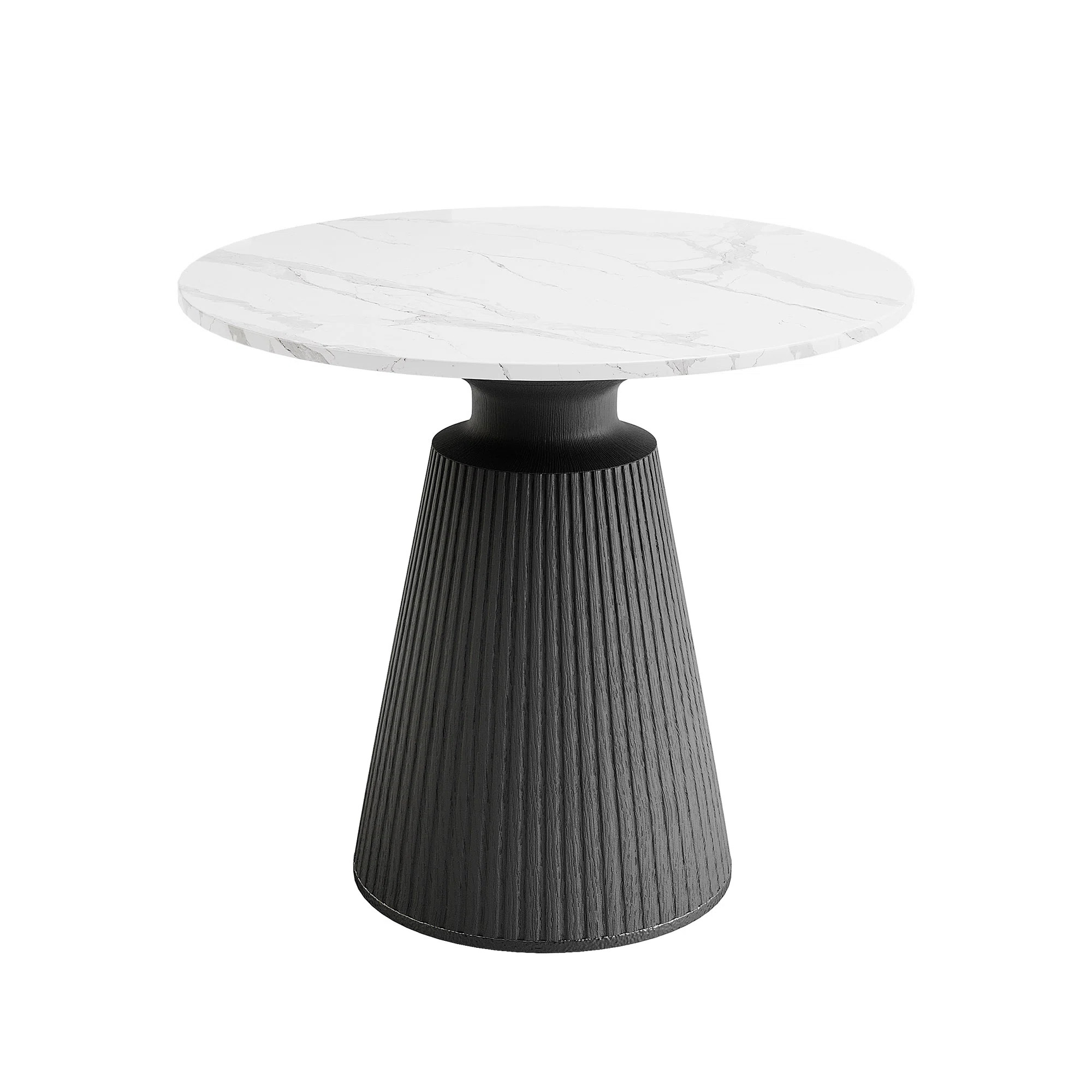 Ivy Bronx Jerrit Side Table for Indoors or Outdoors with Faux Marble Top and Fluted Base | Wayfai... | Wayfair North America