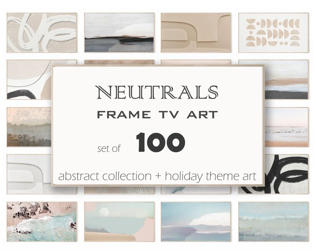 Samsung frame TV Art, Samsung Frame TV Art Painting, Frame TV Art, Modern Neutral Abstract Samsun... | Etsy (US)