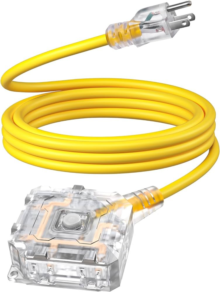 DEWENWILS 10FT Outdoor Heavy Duty Extension Cord, 14 AWG SJTW Power Cord with Dust-Proof & Waterp... | Amazon (US)