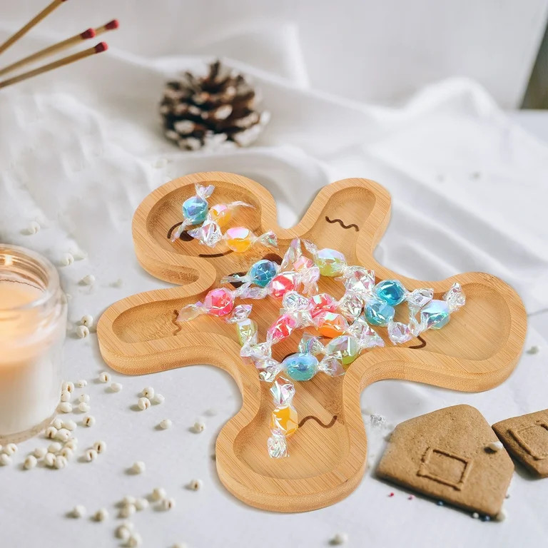 Supvox 2Pcs Light Brown Bamboo Gingerbread Board Festive Holiday Cheese Tray for Appetizers - Wal... | Walmart (US)