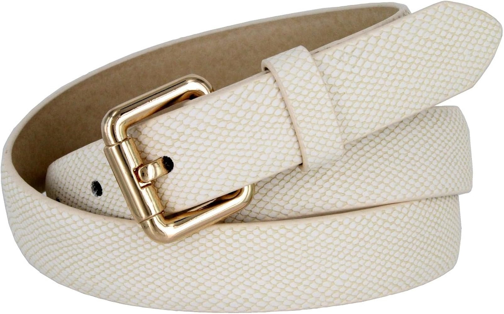 Skinny Women's Snakeskin Embossed Leather Casual Dress Fashion Belt 1" 7085 | Amazon (US)