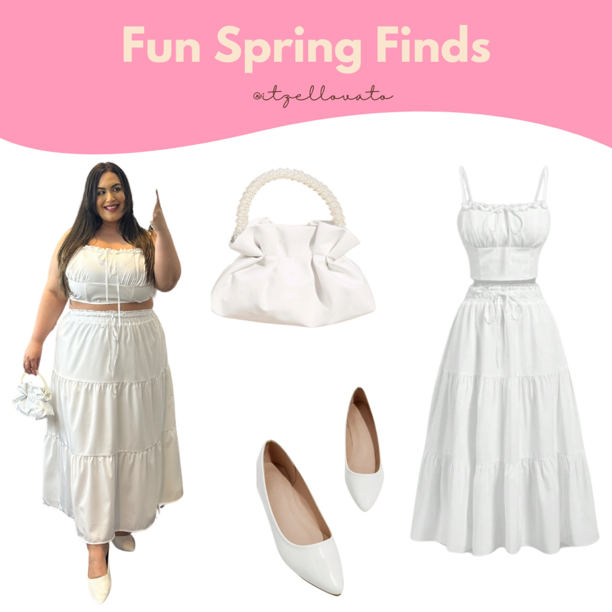 Fun spring finds. All white spring outfit. 

#LTKPlusSize #LTKMidsize #LTKStyleTip