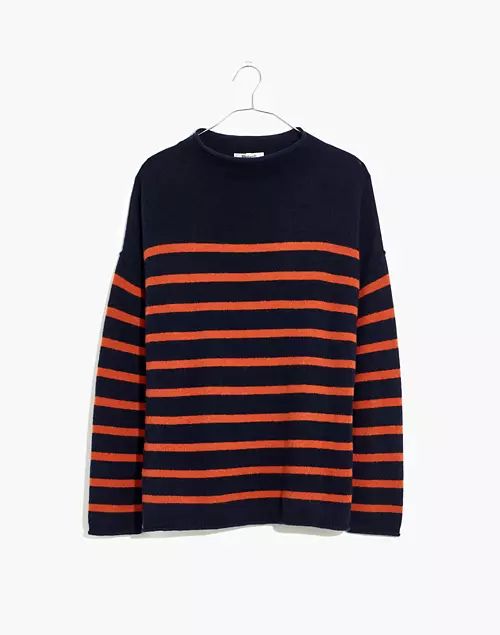 Striped Whitworth Mockneck Sweater in Coziest Yarn | Madewell