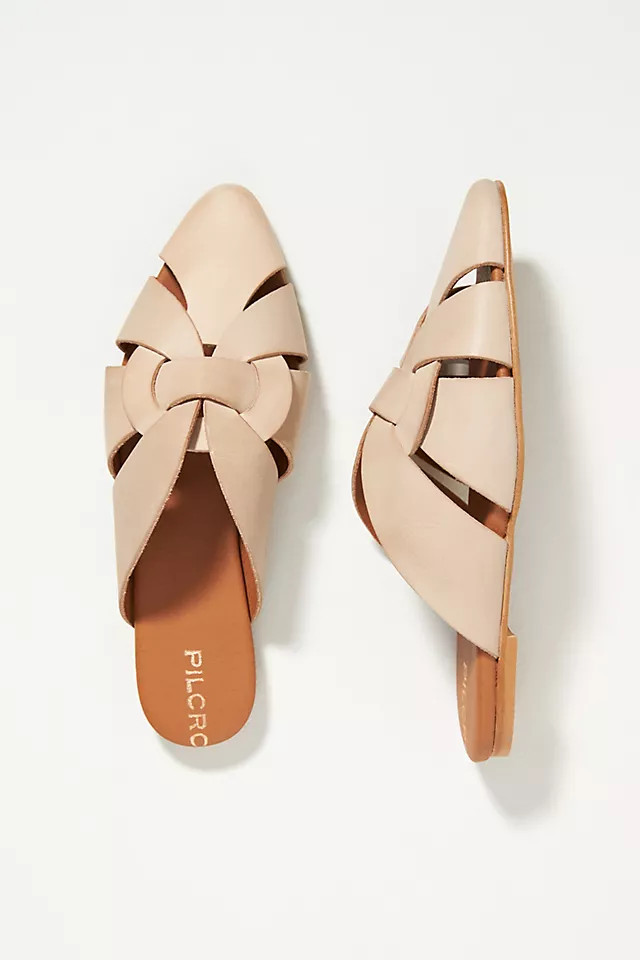 Pilcro Twisted Leather Slides | Anthropologie (US)