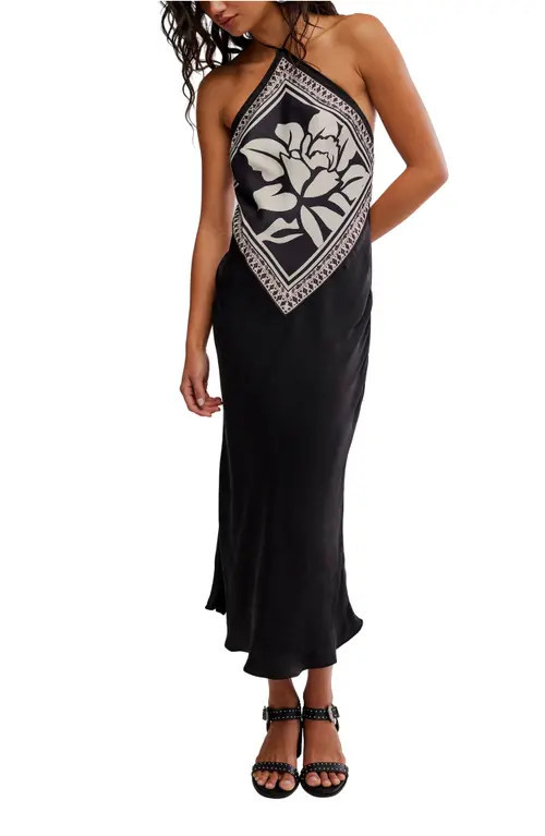 Free People Citrine Midi Dress in Raven Combo at Nordstrom, Size X-Small | Nordstrom