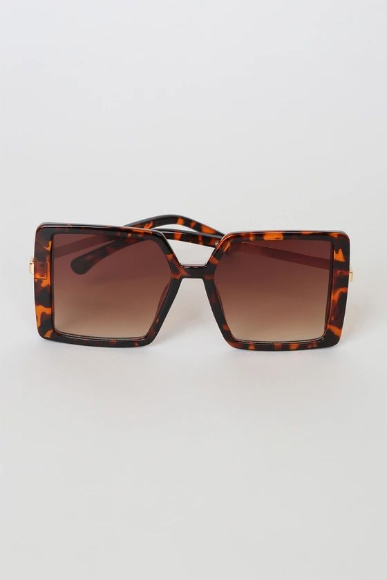 Be Chic Brown Tortoise Oversized Square Sunglasses | Lulus (US)