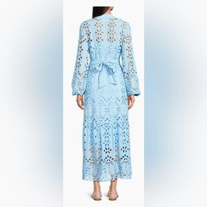 Lilly Pulitzer Zia Eyelet-Embroidered Maxi Dress in Hydra Blue Soiree color-12 | Poshmark