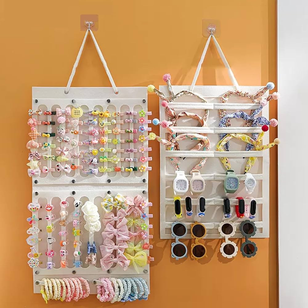 2 Pack Hair Bows Holder,Hair Clips Storage Hanger Large Capacity,Hair Bows Organizer Wall Hanging... | Amazon (US)