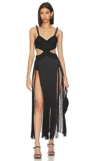 Fringe Beach Dress in Black | Revolve Clothing (Global)