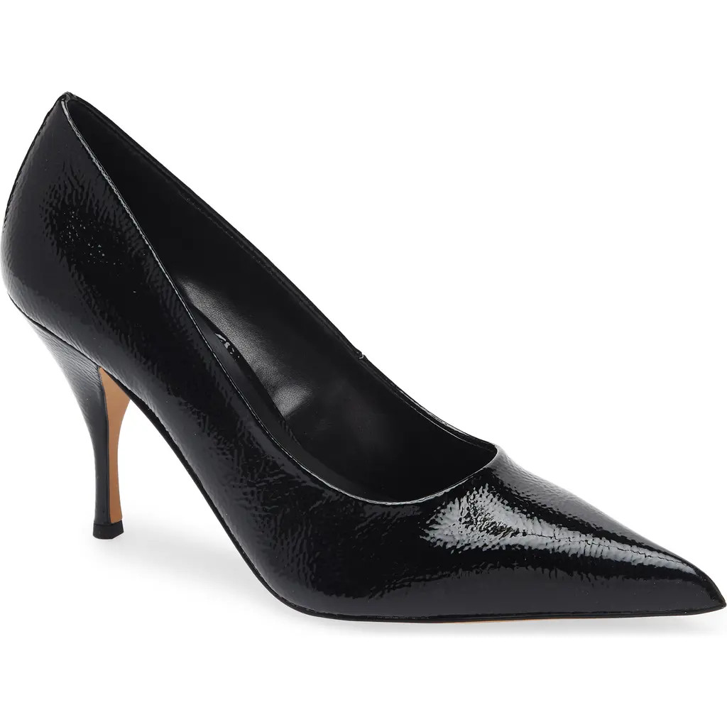 Vince Camuto Paislie Leopard Print Patent Pump in Black Supsnl at Nordstrom Rack, Size 5 | Nordstrom Rack