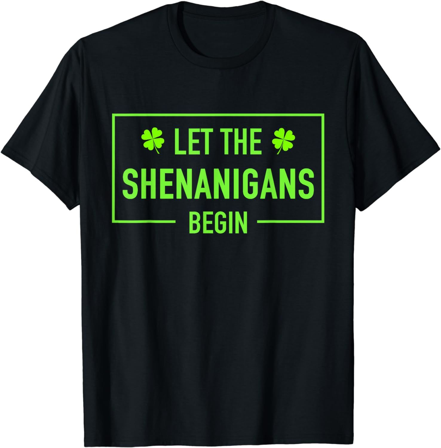 Let The Shenanigans Begin Funny St Patricks Day Shamrock T-Shirt | Amazon (US)