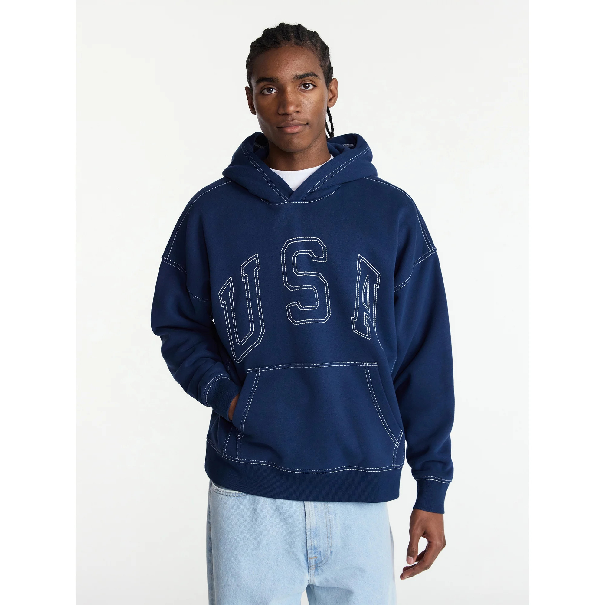 No Boundaries USA Hoodie with Embroidery, Men's XS-4XLT | Walmart (US)