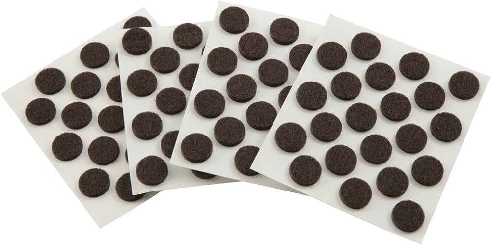 SoftTouch 3/8" Round Self-Stick Felt Pads, Brown (84 Pack) | Amazon (US)