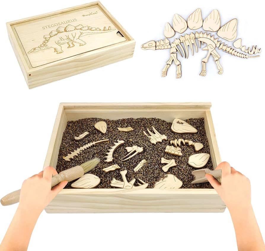 Dinosaur Excavation Archaeology Dig Kit for Kids, Fossil Explore Sensory Bin Toys, Dino Skeletons... | Amazon (US)