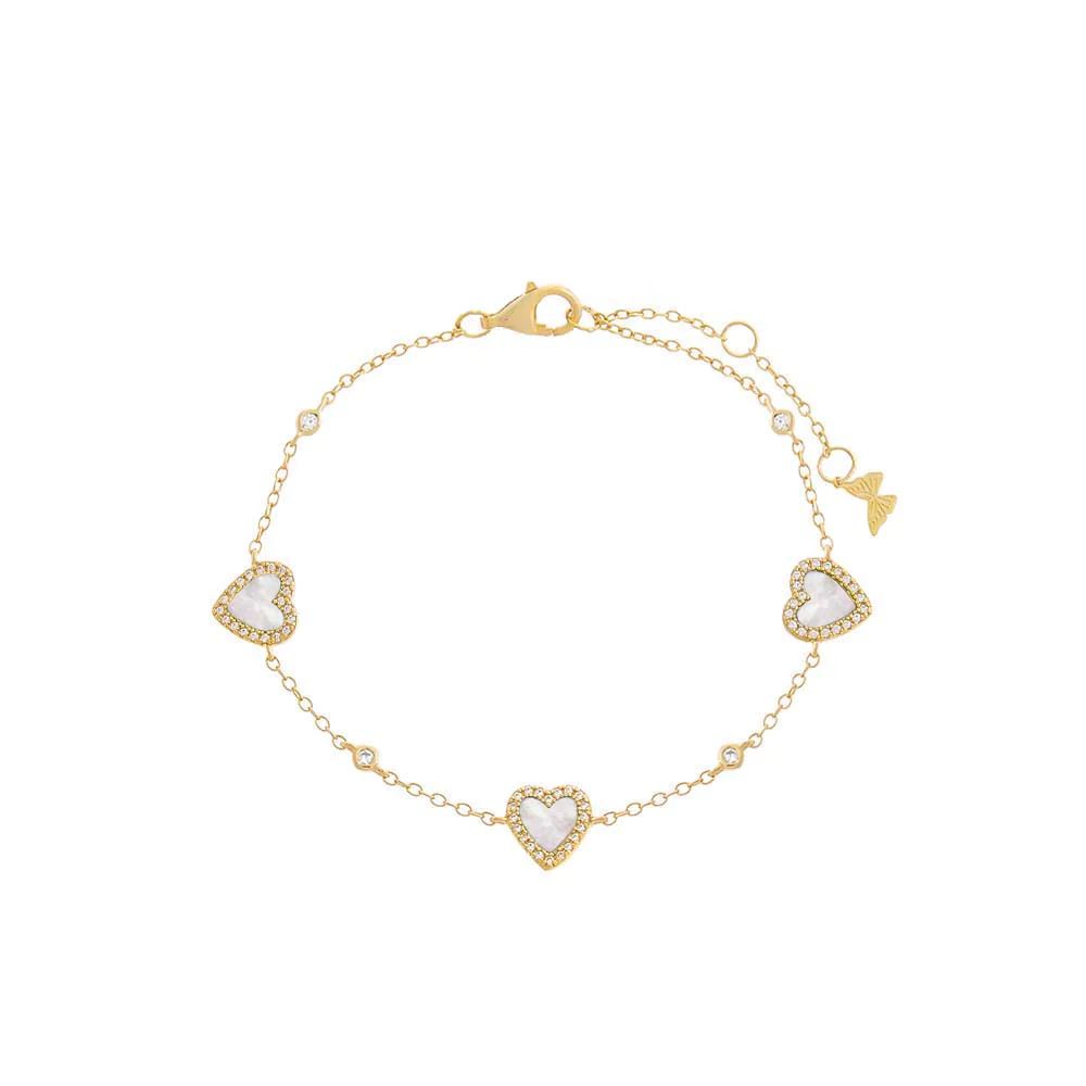 Pave Multi Heart Stone Bracelet | Adina Eden