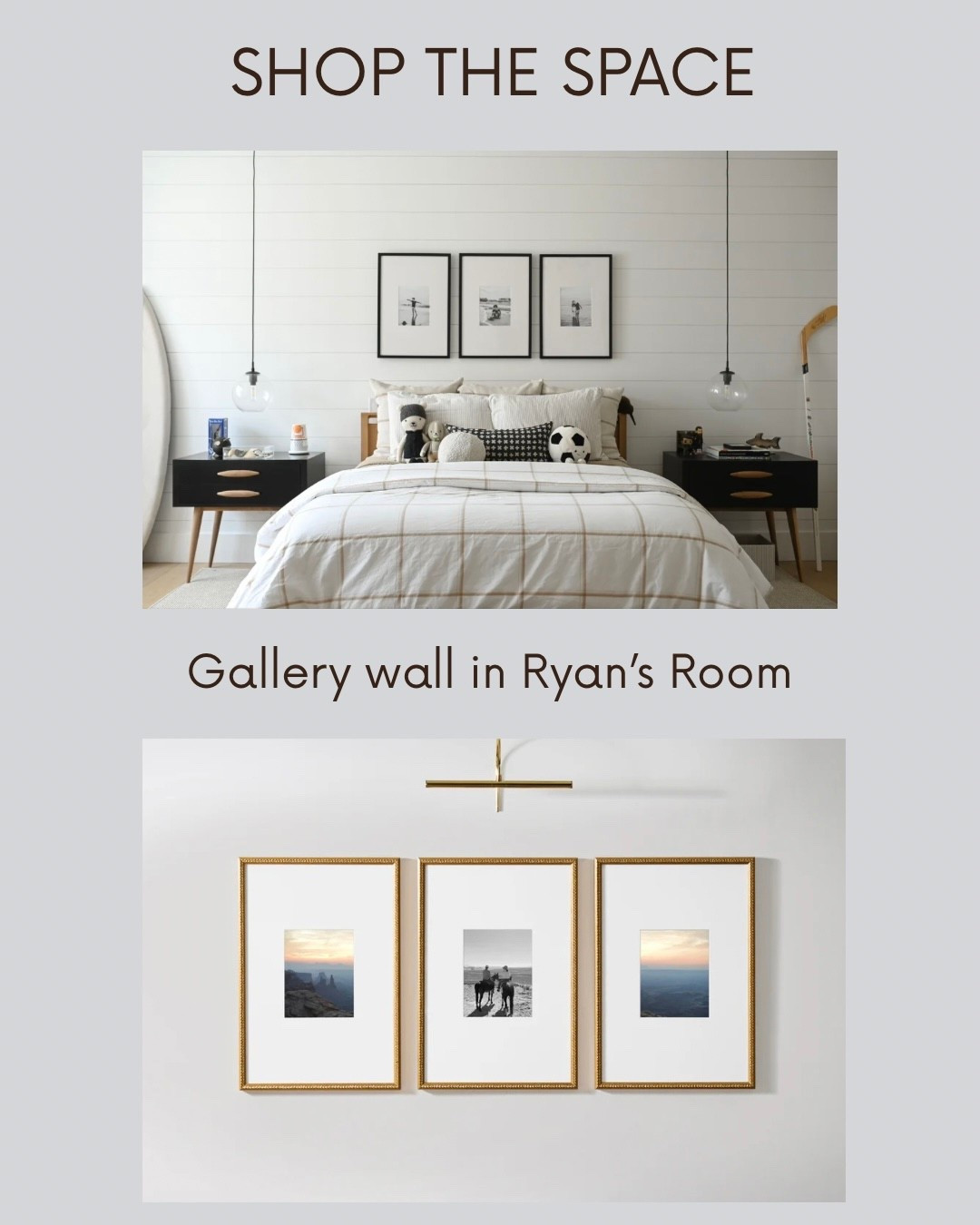 SHOP THE SPACE | Gallery wall frames in Ryan’s room  are amazing.  The company  sends a massive paper template to hang on the wall to show you exactly where to put the nails.

#LTKHome