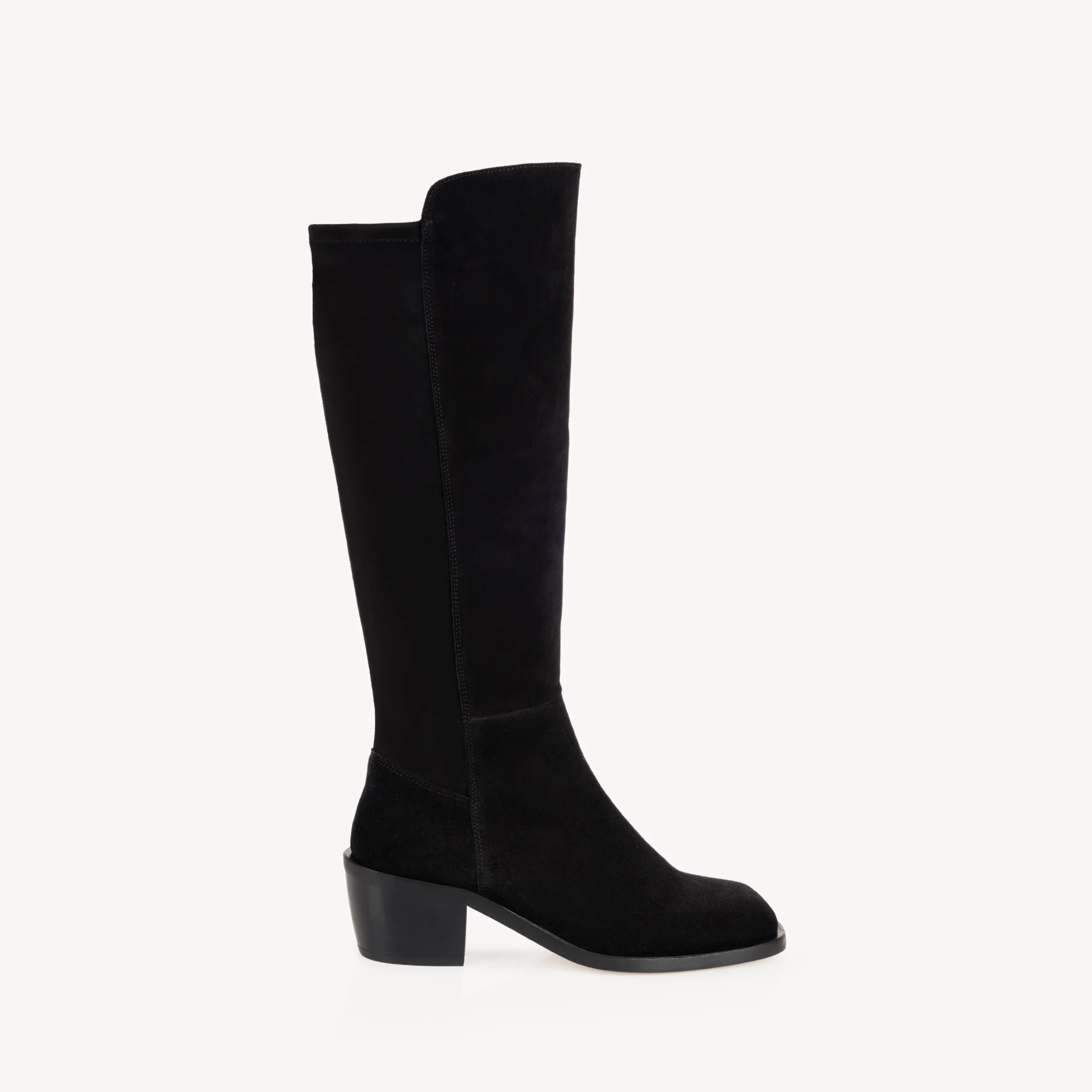 Delilah: Black Suede Knee High Boots | Air & Grace