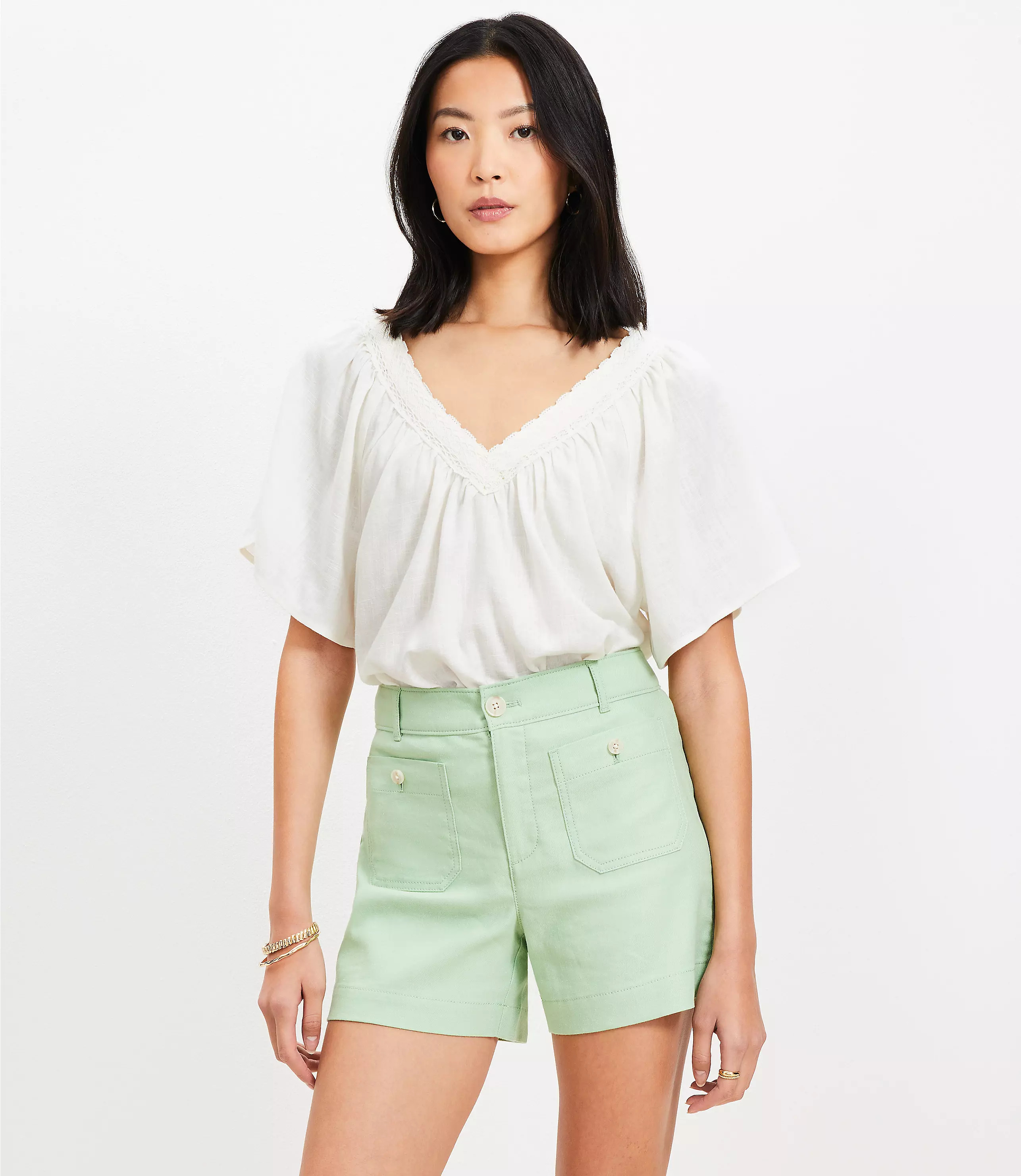 Curvy Palmer Shorts in Twill | LOFT