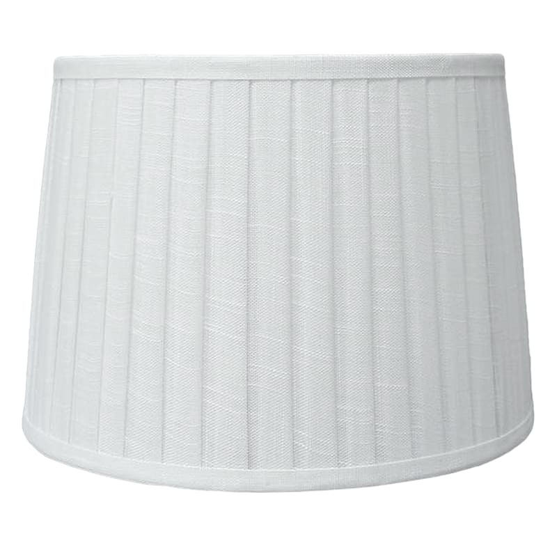 White Pleated Tapered Drum Medium Table Lamp Shade, 12x14x10 | At Home