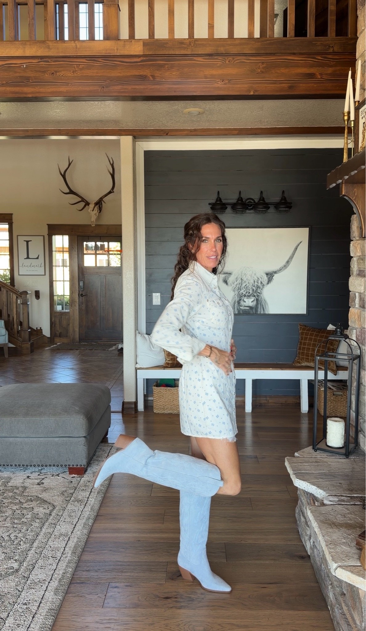 Love shack Fancy and Wrangler collab is a win. This dress is so stinking cute. 
Tts: xsmall
Boots: Amazon