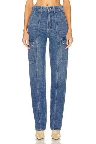 GRLFRND CARGOHOSE HARPER in Cameron - Denim-Medium. Size 25 (also in ). | FWRD 