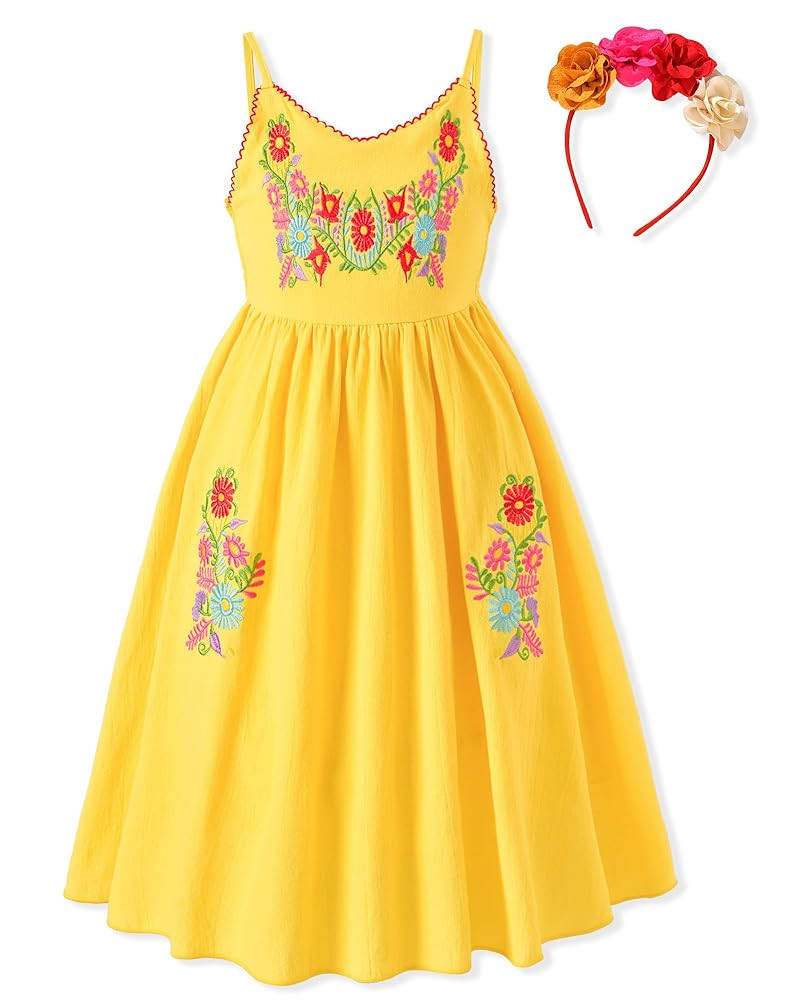 HIHA Toddler Little Girls Mexican Embroidered Dress | Amazon (US)