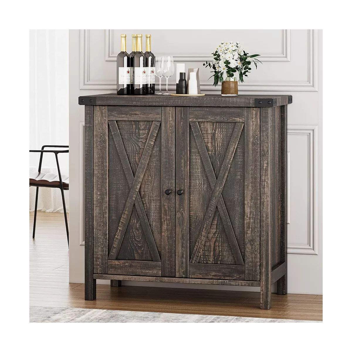 Trinity Buffet Cabinet, Farmhouse Storage Cabinet with Doors and Shelves, Accent Console Cabinet ... | Target