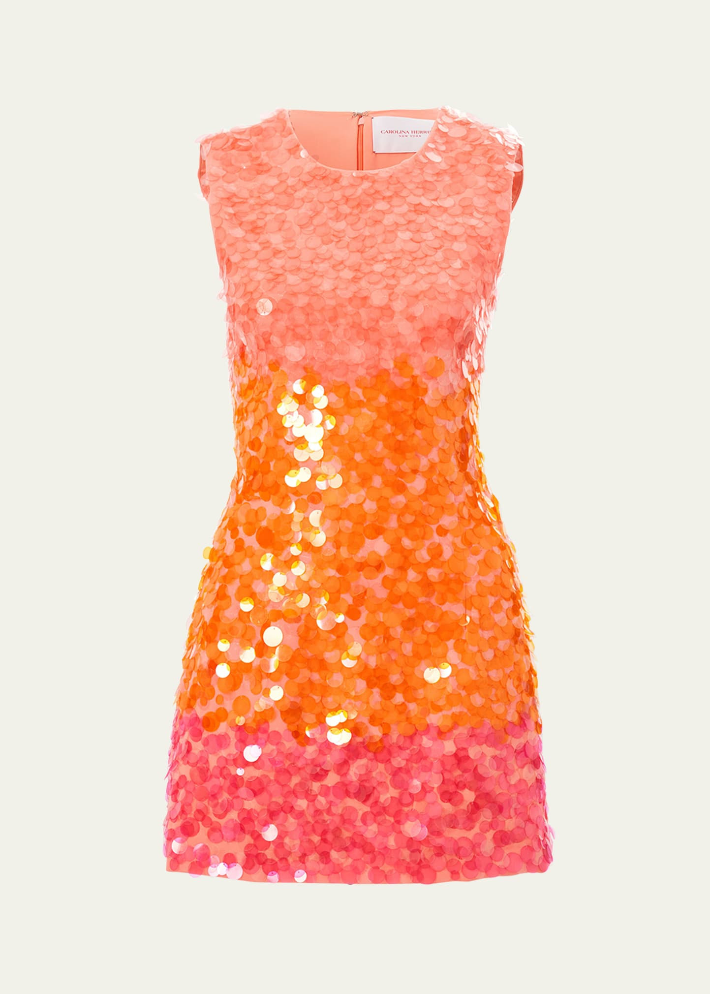 Carolina Herrera Stripe Sequined Sleeveless Mini Dress | Bergdorf Goodman