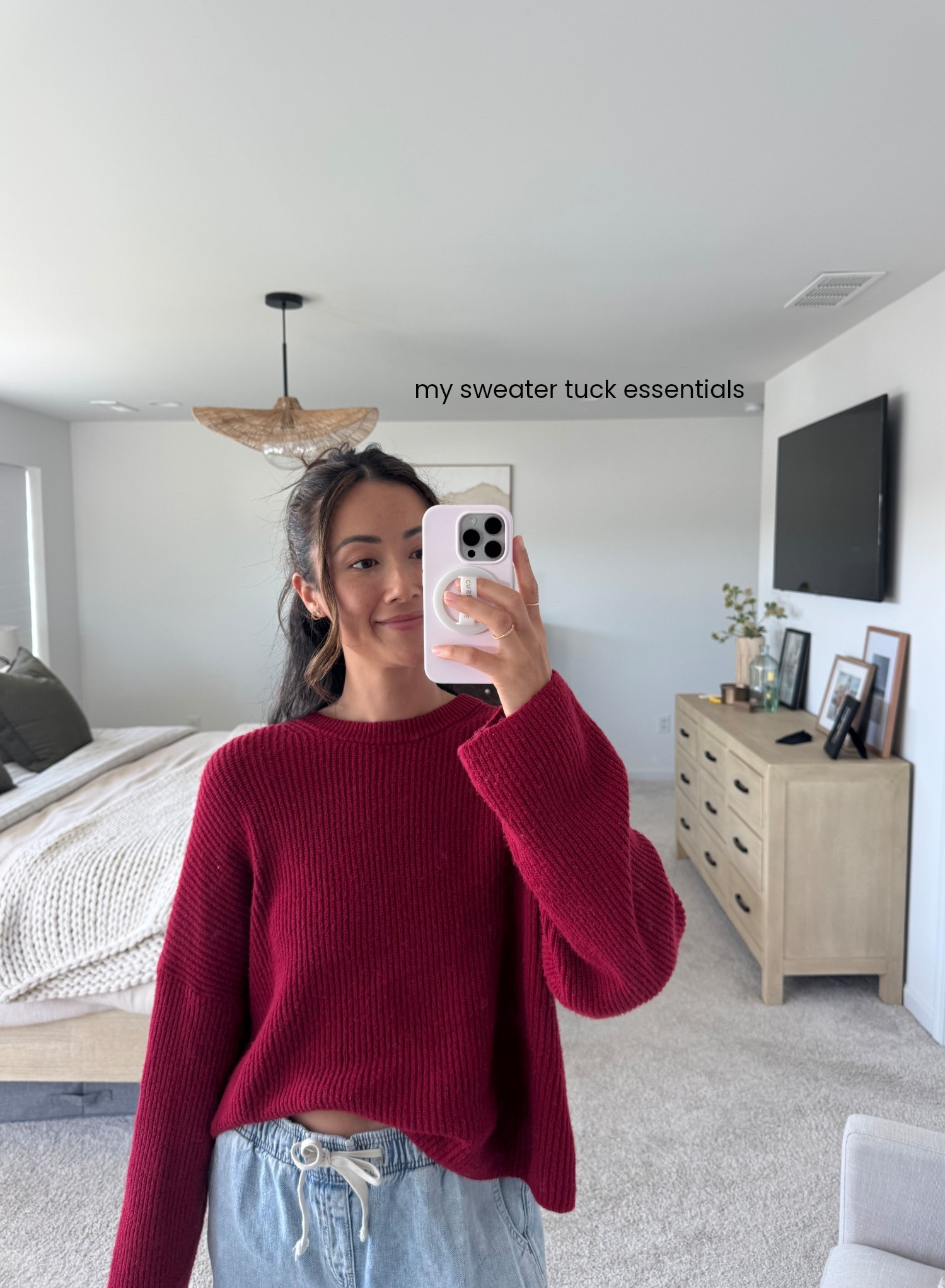 Sweater and tanks I use to accomplish a French or side tuck! Sweater is the cash soft one they updated the color for this season!

#LTKFindsUnder50 #LTKSeasonal #LTKStyleTip