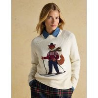 Joules Cotton Rich Skiing Fox Crew Neck Jumper Cream | Marks & Spencer (UK)