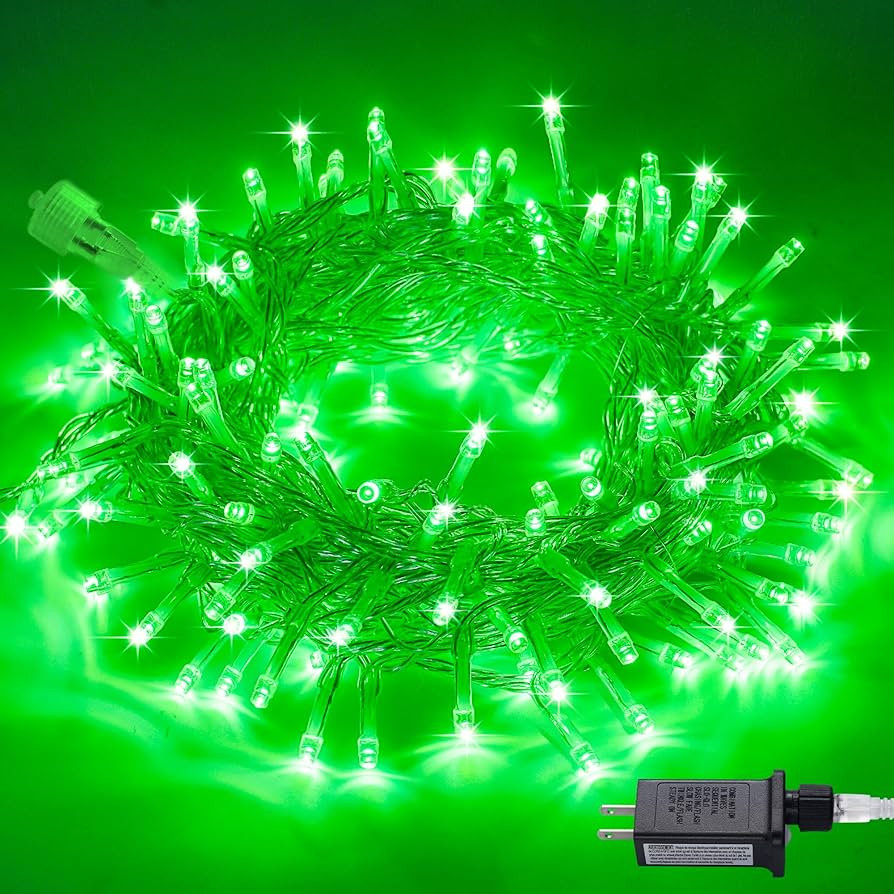 JMEXSUSS Connectable 100 LED Green Christmas Lights, 8 Modes Plug-in Green Lights Indoor, 33ft Cl... | Amazon (US)