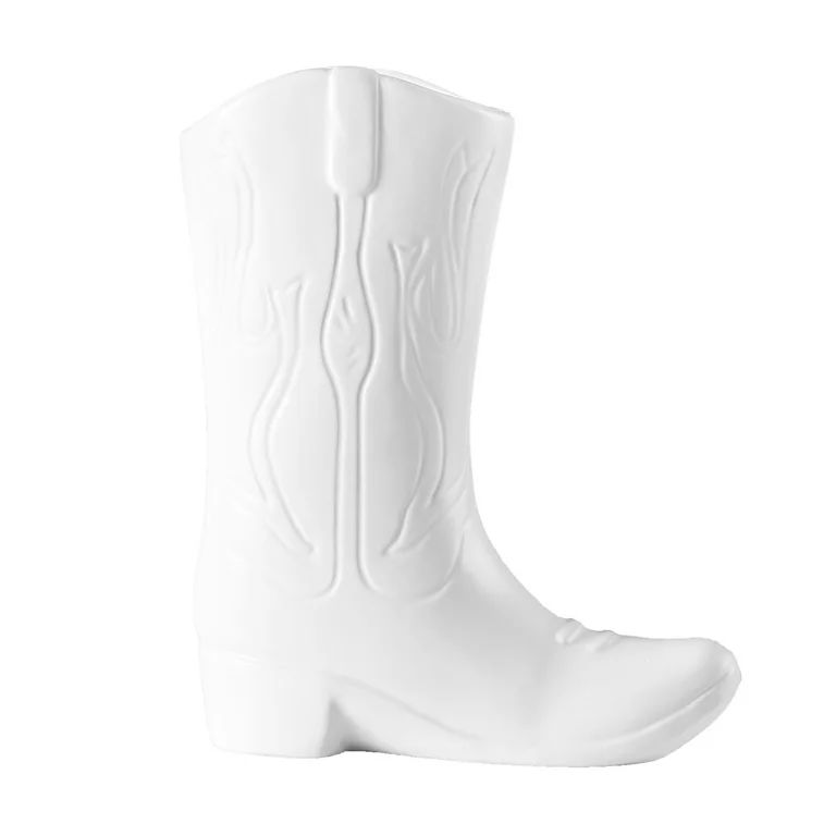 Urban Shop White Ceramic Cowboy Boot Vase, 8.75" Tall | Walmart (US)