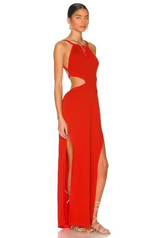 Indah Neomi Cutout Maxi Dress in Caliente from Revolve.com | Revolve Clothing (Global)