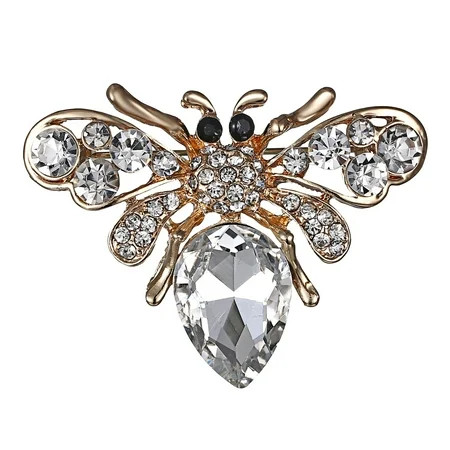 Momine Honey Bee Brooches Crystal Insect Themed Bee Brooch Animal Fashion Brooch Pin Gold Tone | Walmart (US)