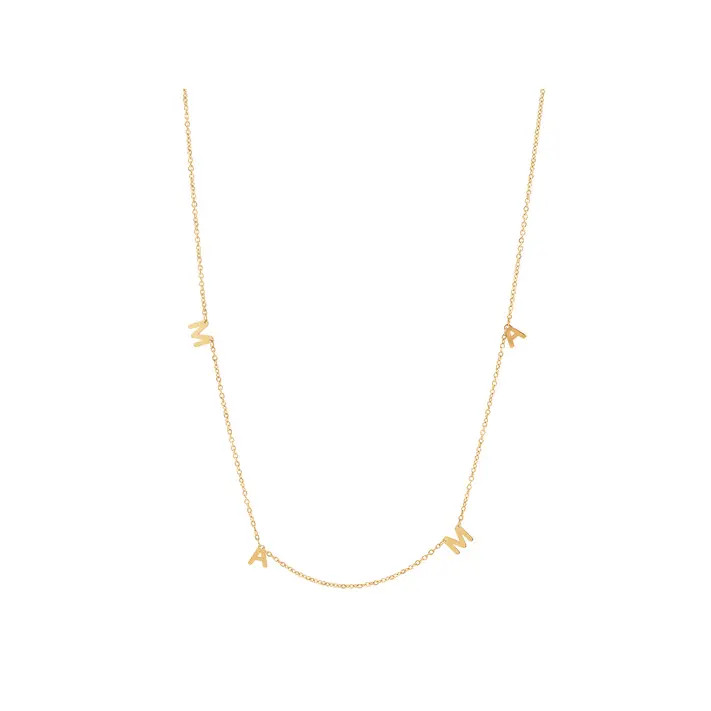 Women's Welry Mama Station Necklace in 10kt Yellow Gold, 16" + 1" + 1" | Walmart (US)
