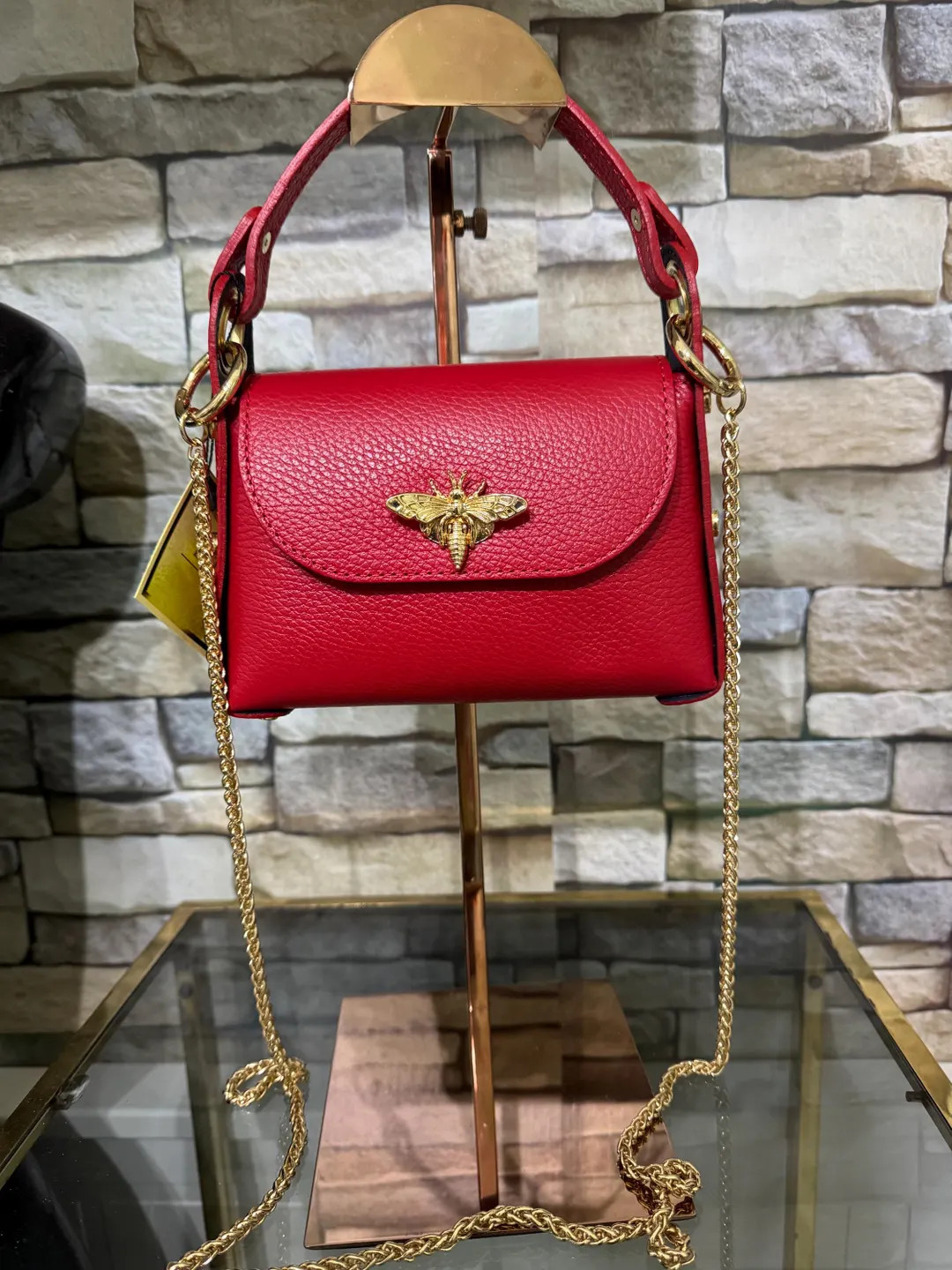 Red Shoulder Bag for Women/girls, Genuine Leather "little Bee", Made in Italy - Etsy | Etsy (US)