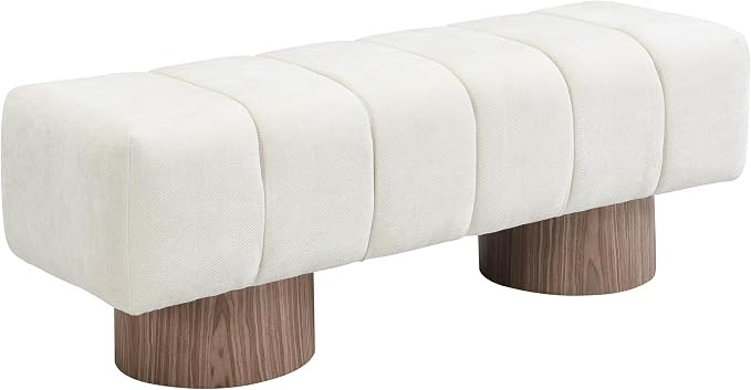 Merax 50" Upholstered Chenille Dining Bench Entryway End of Bed Ottoman Bench for Living Room Bed... | Amazon (US)