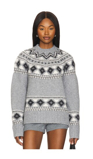 Dalida Fairisle Sweater in Grey Multi | Revolve Clothing (Global)