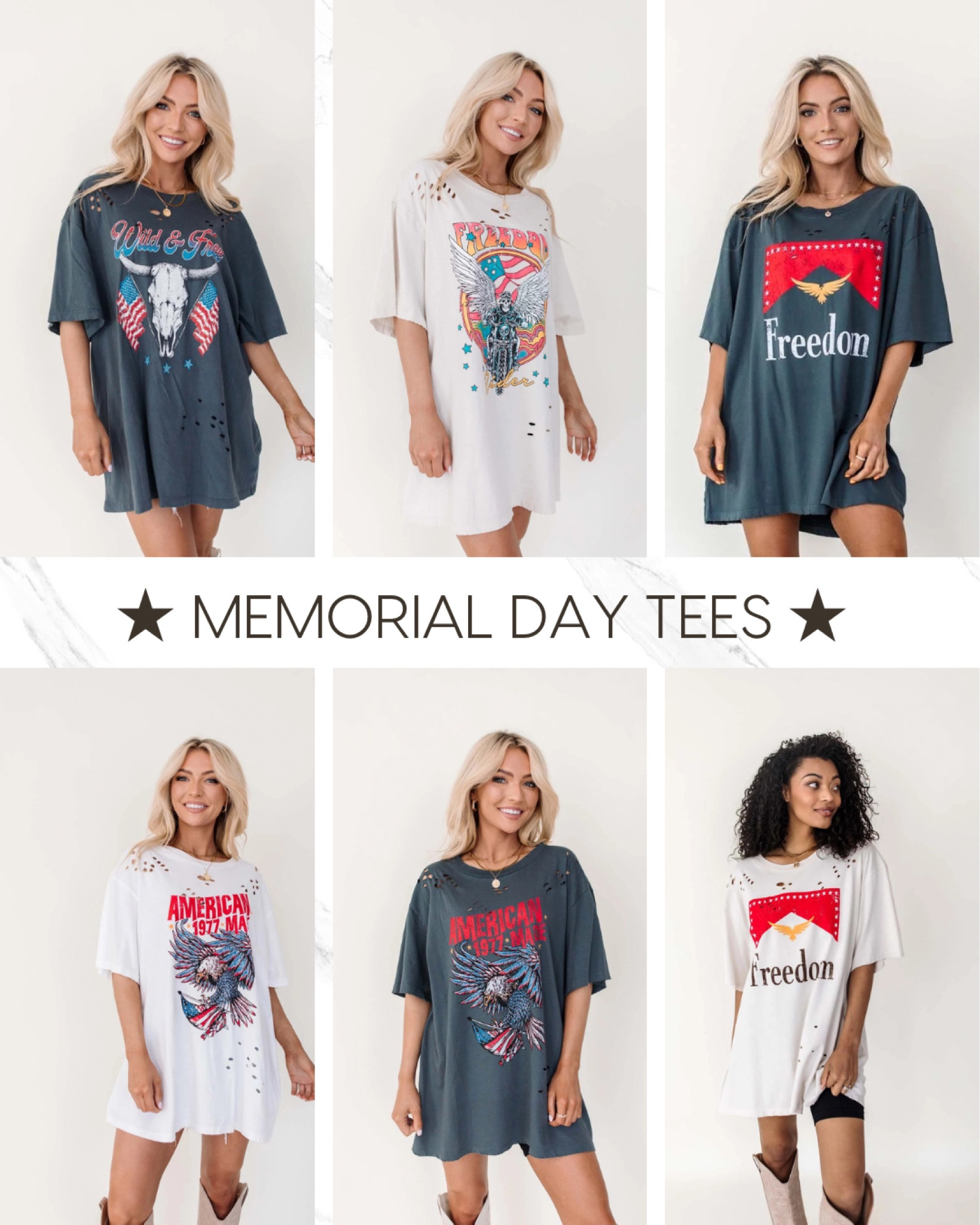 The cutest Memorial Day and 4th of July graphic tees.. JUST RELEASED and they WILL SELL OUT, so run!! Use code “POSTIE20” to save 20% on your order!

#LTKcurves #LTKunder50 #LTKFind