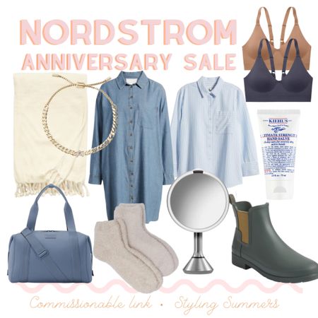 Nordstrom anniversary sale finds! Rain boots dress button down shirt blanket bracelet carry on luggage mirror bras 

#LTKSeasonal #LTKFind #LTKxNSale