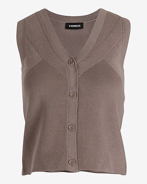 Ribbed Sweater Vest Cardigan | Express