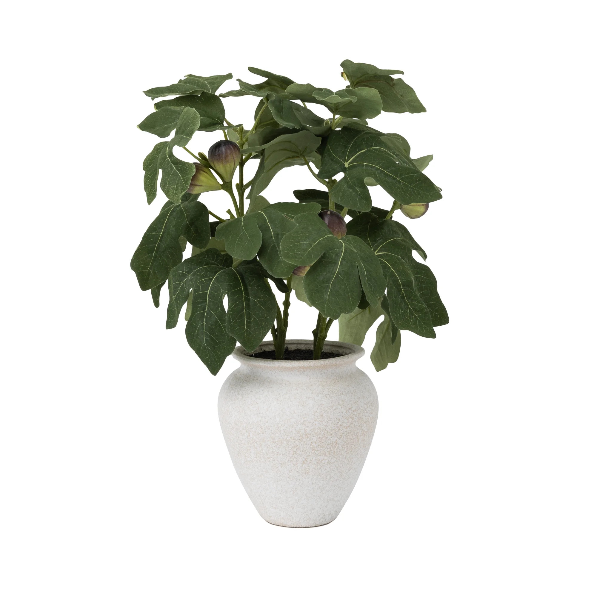 Better Homes & Gardens Artificial Fig Leaf in Tan Ceramic Vase, 13" | Walmart (US)