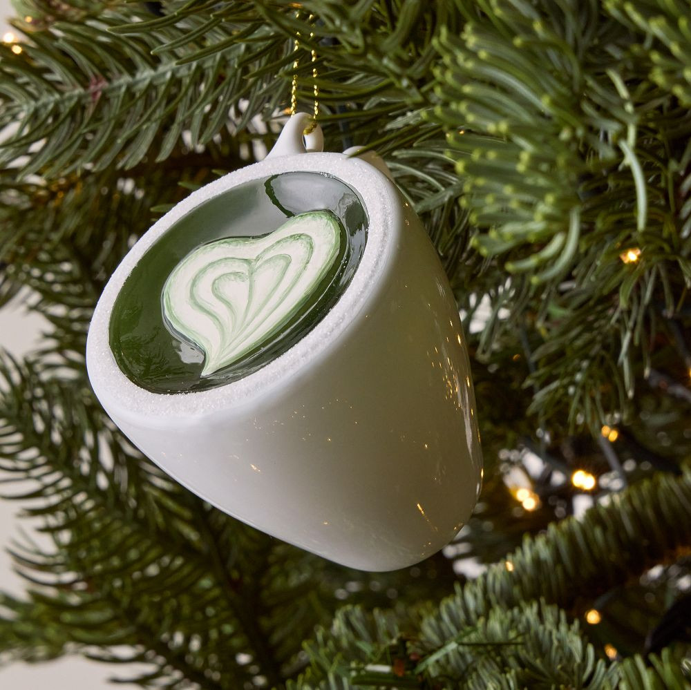 Glass Hot Matcha Latte Ornament | West Elm (US)