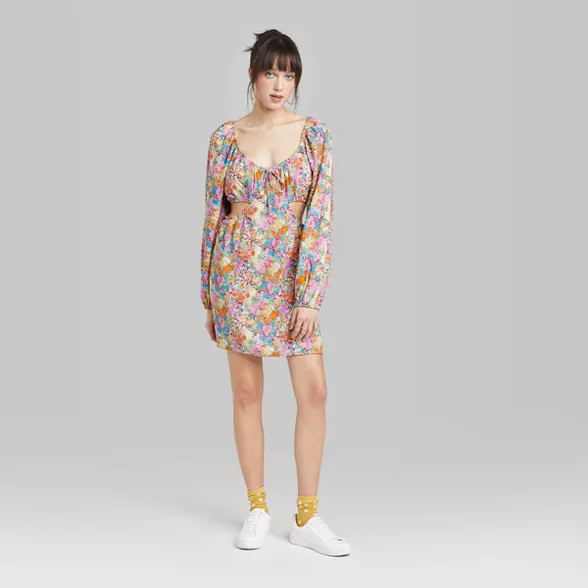 Women's Long Sleeve Cut Out Fit & Flare Dress - Wild Fable™ | Target