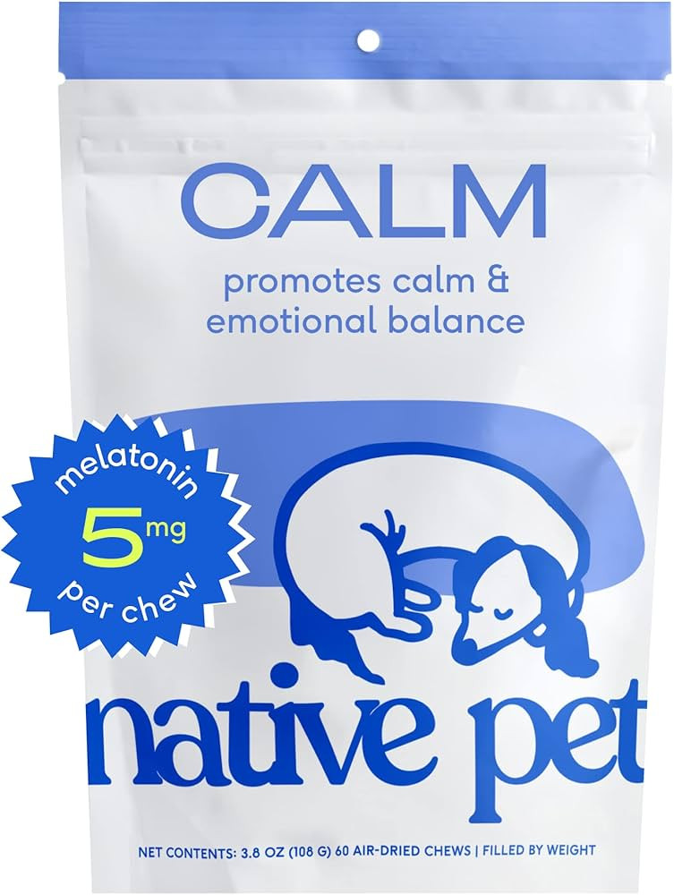 Native Pet Calm – Dog Calming Chews – Dog Melatonin for Small, Medium, Large Dogs – Melaton... | Amazon (US)